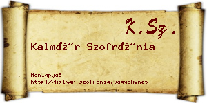 Kalmár Szofrónia névjegykártya